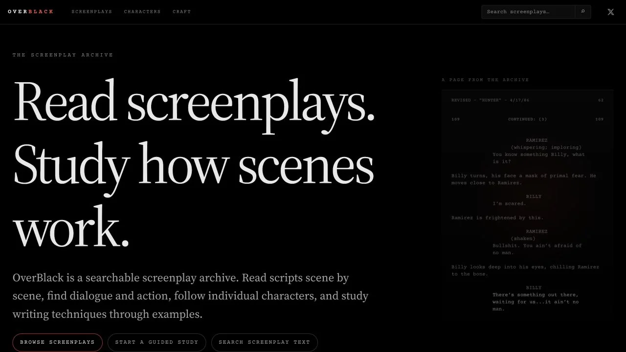 OverBlack’s screenplay archive