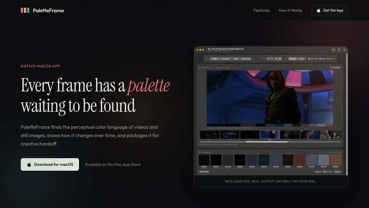 PaletteFrame’s image and color palette tools