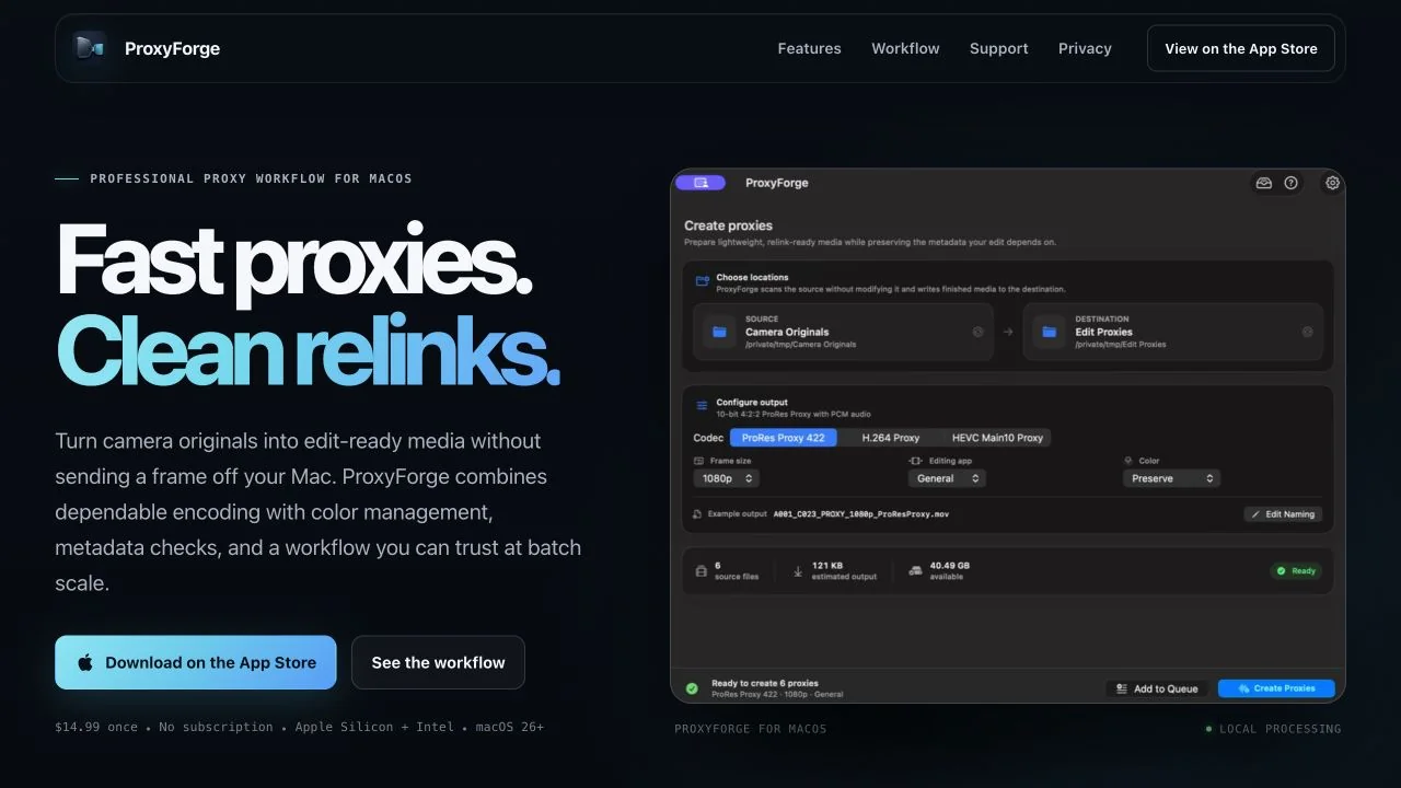 ProxyForge’s video proxy workflow