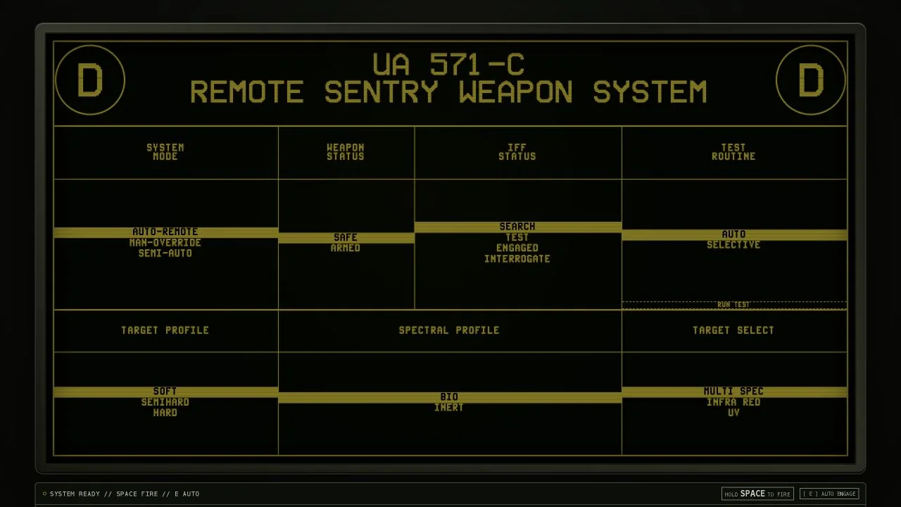 The yellow UA 571-C remote sentry terminal